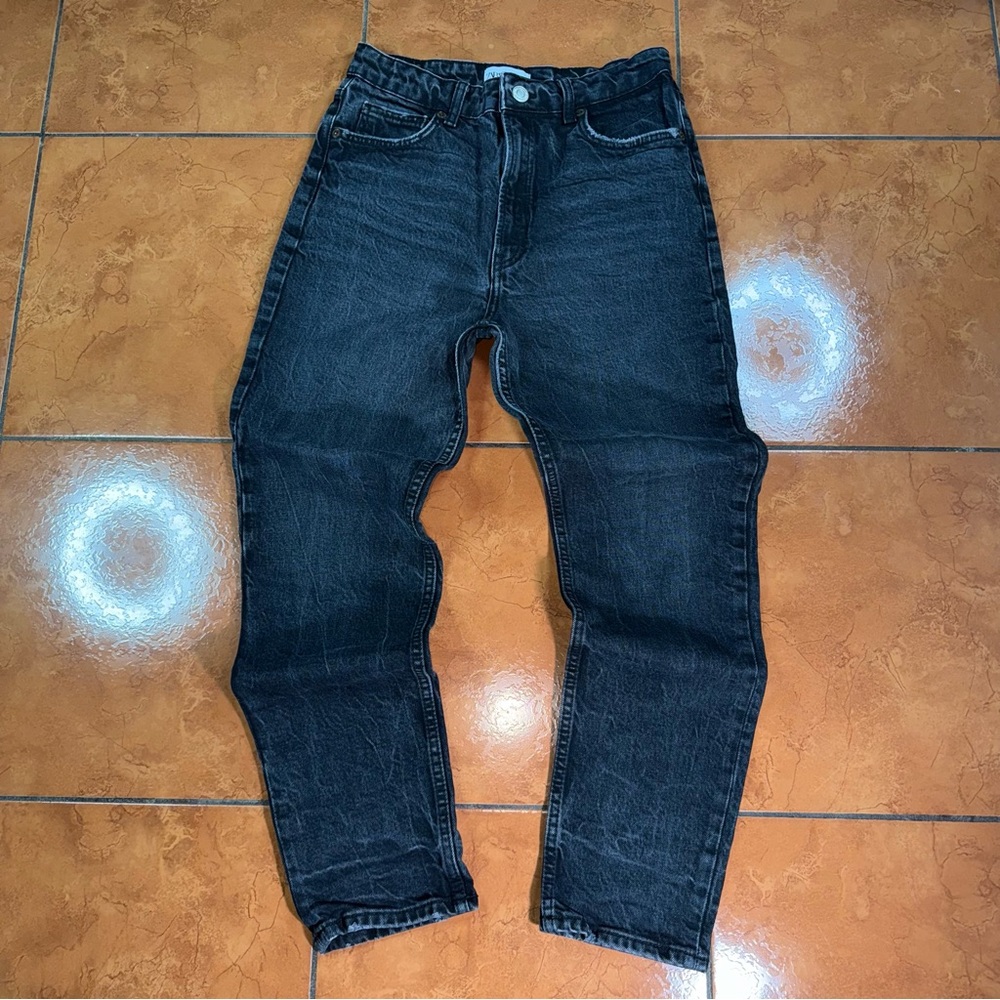 Zara Black Washed Slim Straight Jeans Women’s Size 6 (EUR 38)